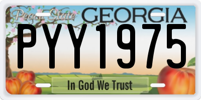 GA license plate PYY1975
