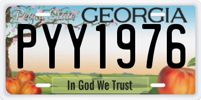 GA license plate PYY1976