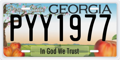 GA license plate PYY1977