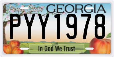 GA license plate PYY1978