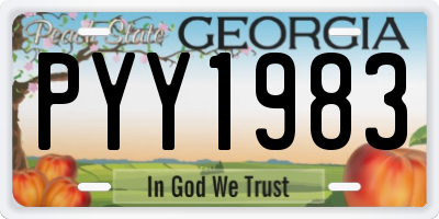 GA license plate PYY1983
