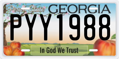 GA license plate PYY1988