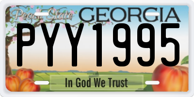 GA license plate PYY1995