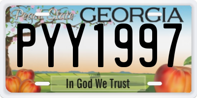 GA license plate PYY1997