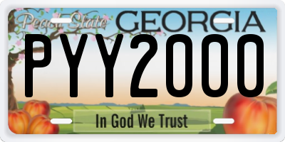 GA license plate PYY2000