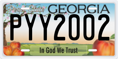 GA license plate PYY2002