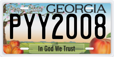 GA license plate PYY2008