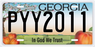 GA license plate PYY2011