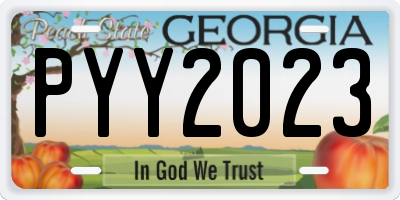 GA license plate PYY2023
