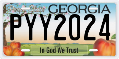 GA license plate PYY2024