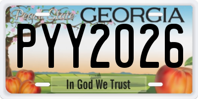 GA license plate PYY2026