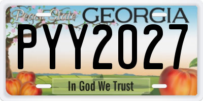 GA license plate PYY2027