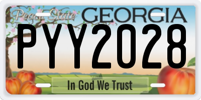 GA license plate PYY2028
