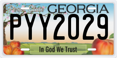 GA license plate PYY2029
