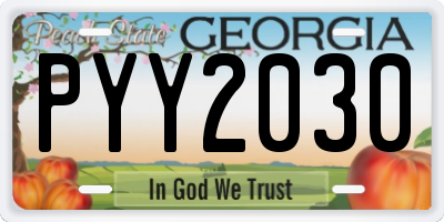 GA license plate PYY2030