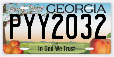 GA license plate PYY2032