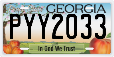 GA license plate PYY2033