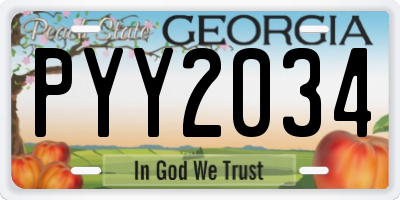 GA license plate PYY2034