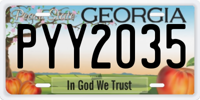 GA license plate PYY2035