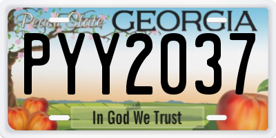 GA license plate PYY2037
