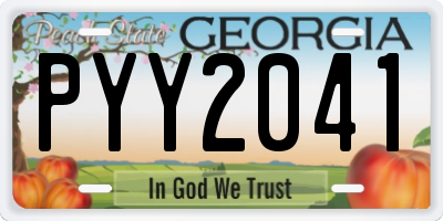 GA license plate PYY2041