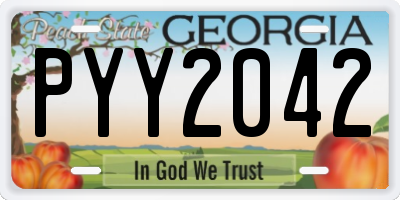 GA license plate PYY2042