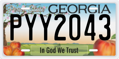 GA license plate PYY2043