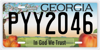 GA license plate PYY2046