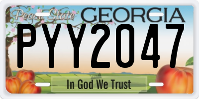 GA license plate PYY2047