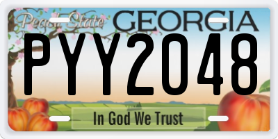 GA license plate PYY2048