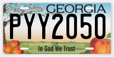 GA license plate PYY2050