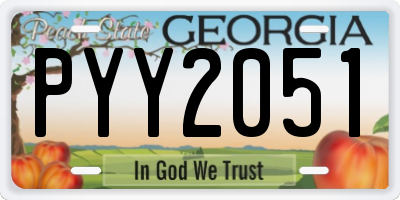 GA license plate PYY2051