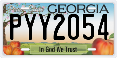 GA license plate PYY2054