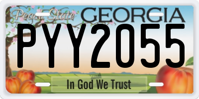 GA license plate PYY2055