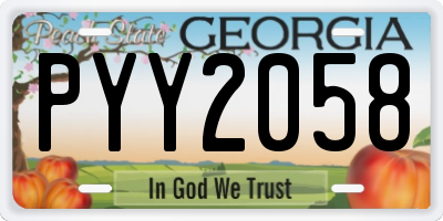 GA license plate PYY2058