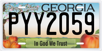 GA license plate PYY2059