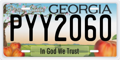 GA license plate PYY2060