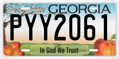 GA license plate PYY2061
