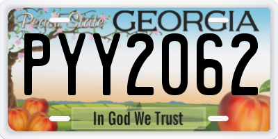 GA license plate PYY2062