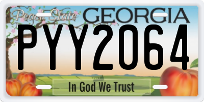 GA license plate PYY2064