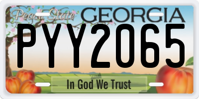 GA license plate PYY2065