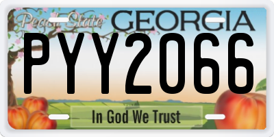 GA license plate PYY2066
