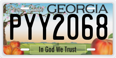 GA license plate PYY2068