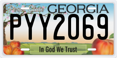 GA license plate PYY2069