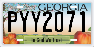 GA license plate PYY2071