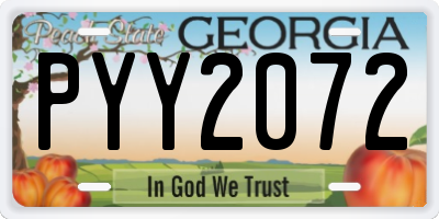 GA license plate PYY2072