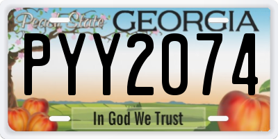 GA license plate PYY2074