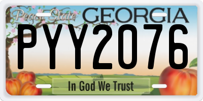 GA license plate PYY2076