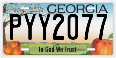 GA license plate PYY2077