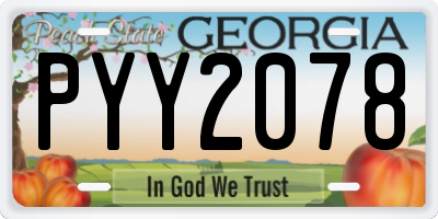 GA license plate PYY2078